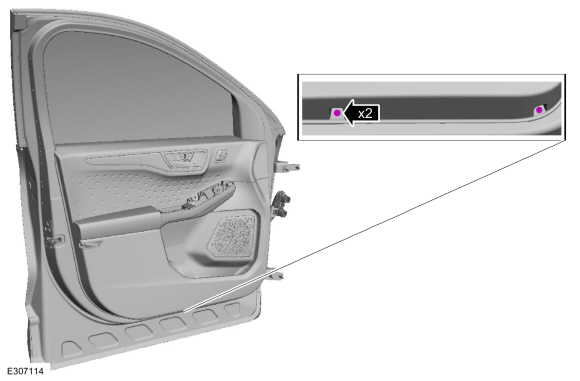 Ford Escape - Removal and Installation - Front Door Trim Panel