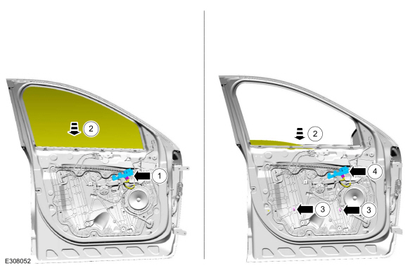 Ford Escape - Removal and Installation - Front Door Window Regulator