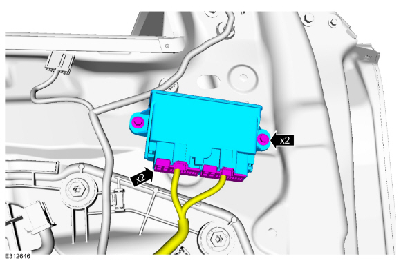 Ford Escape - Removal and Installation - Passenger Door Module (PDM