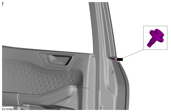Ford Escape - Removal and Installation - Rear Door Upper Moulding