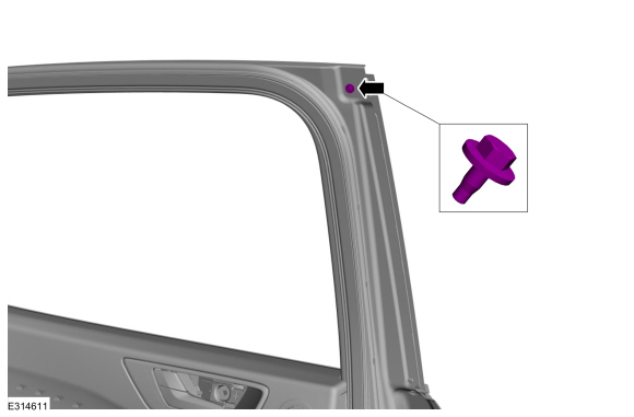 Ford Escape - Removal and Installation - Rear Door Upper Moulding