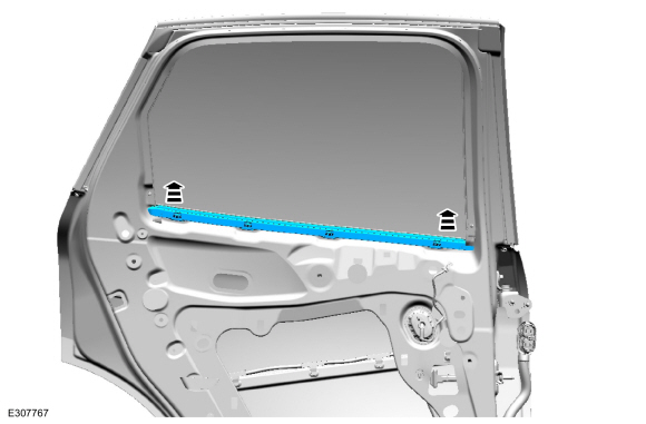 Ford Escape - Removal and Installation - Rear Door Window Glass - Glass